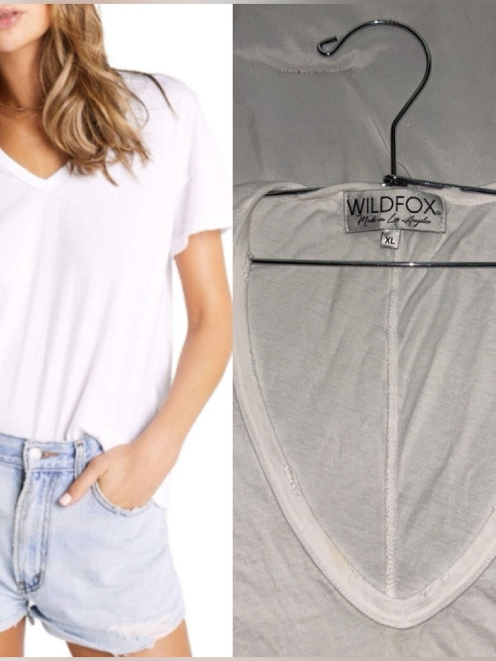 Wildfox White V-Neck Tee